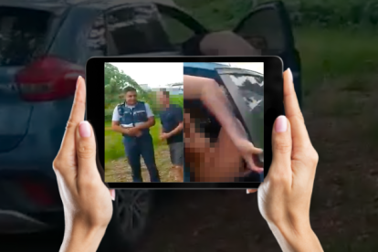 La escena de la pareja descubierta se viaralizó.