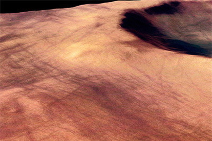 Fotografía de la Agencia Espacial Europea (ESA) que muestra una parte de las altiplanicies del sur de Marte, en una fotografía de archivo.