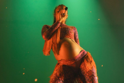 Greeicy no ha dejado de lado sus presentaciones a pesar de su avanzado embarazo