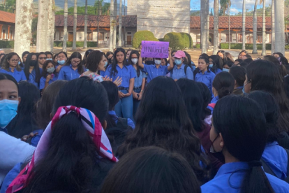 Un grupo de estudiantes protestaron en la Universidad de Zamorano contra la agresión sexual y la violencia machista