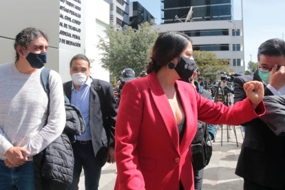 Audiencia. Pabón, Hernández y González, fueron procesados por el delito de rebelión. Hoy recibieron la amnistía.