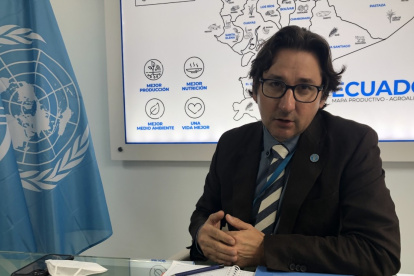 Agustín Zimmermann (argentino), representante de la FAO en Ecuador, ocupa el cargo desde julio de 2019.