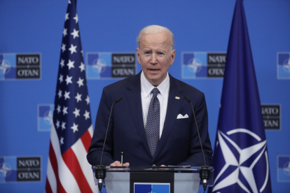 Joe Biden en una rueda de prensa de la OTAN