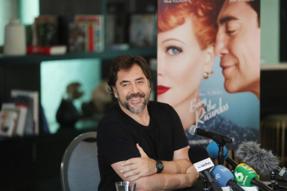 El actor español Javier Bardem fue registrado este sábado, durante una rueda de prensa para celebrar su nominación al Óscar.