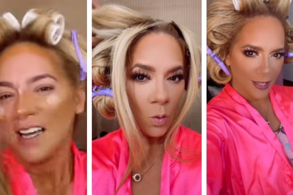 Gabriela en su preparación antes del programa.