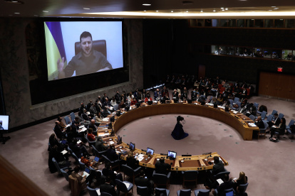 Zelenski expone ante el Consejo de Seguridad de la ONU.