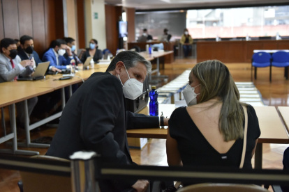 Diligencia. Este martes en el octavo piso de la Corte continuó el segundo día del juicio por delincuencia organizada.