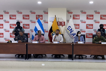Autoridades nacionales y de la provincia del Guayas brindaron una rueda de prensa en el ECU911 de Samborondón.