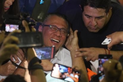 Jorge Glas en su recibimiento en Guayaquil.