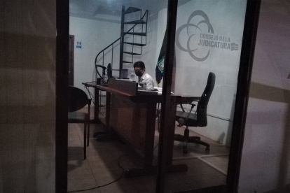 Santa Elena. Este es el despacho del juez Diego Moscoso Cedeño en la Unidad Judicial de Manglaralto.