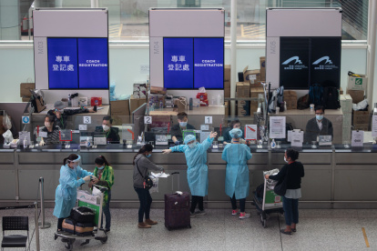 Vista de un mostrador del aeropuerto de Hong Kong, en una imagen de archivo. EFE/EPA/JEROME FAVRE
