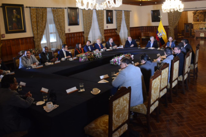 Al inicio de la cita primo un buen ambiente entre el Gobierno y los dirigentes. Las tensiones vinieron luego, con las noticias que dio el mandatario.