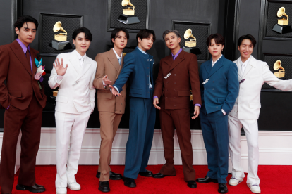 BTS en la pasada gala de los Grammy 2022.