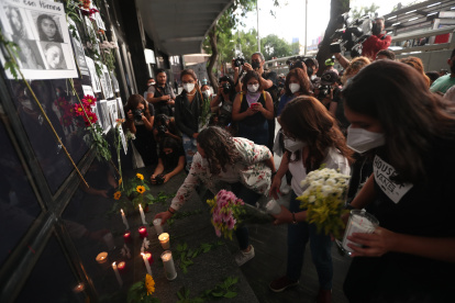 Colectivas feministas participaron, durante una protesta en la Fiscalía General de la República, en la Ciudad de México (México)