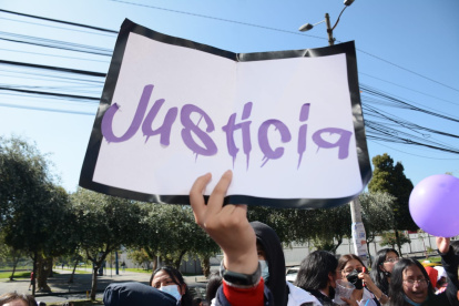 Estudiantes de la institución educativa realizaron una protesta esta mañana.