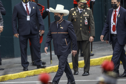 Lima. El presidente Pedro Castillo, el 28 de julio de 2021, cuando asumió la dirección del Gobierno peruano.