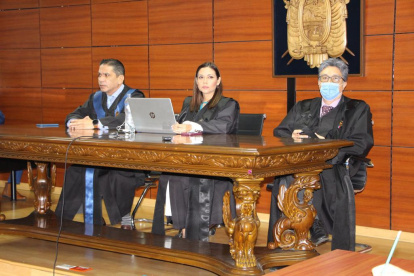 Tribunal. Los jueces Mercedes Caicedo (ponente), Adrián Rojas y Marco Rodríguez,  condenarón a Vélez a un año de cárcel.