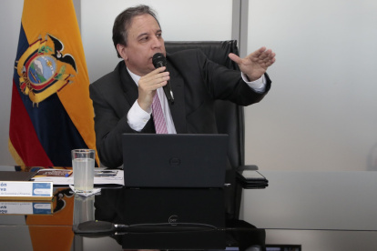 El ministro de finanzas, Simón Cueva, habló sobre la situación económica de Ecuador este 11 de mayo de 2022.