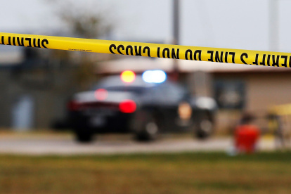 Fotografía de archivo que muestra la escena de un tiroteo en EE.UU.