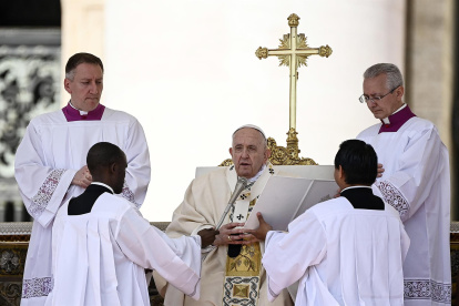 El papa Francisco durante la ceremonia.