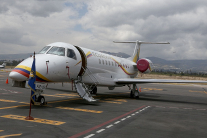 Aeronave. El avión Legacy permanecía en un hangar del aeropuerto Mariscal Sucre de Tababela, en Quito.