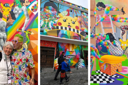 Algunas imágenes de murales de Okadu incluido el de Quito.
