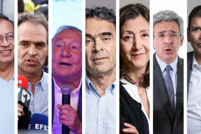Los candidatos son Gustavo Petro, Federico "Fico" Gutiérrez, Rodolfo Hernández, Sergio Fajardo, Ingrid Betancourt, Enrique Gómez y John Milton Rodríguez.