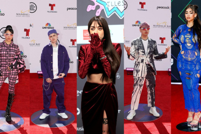 Composición de fotografías de archivo donde aparecen los cantantes, de izq, a dcha., María Becerra, Lit Killah, Nicki Nicole, Tiago PZK, y Paloma Mami que irrumpen en Estados Unidos como parte de una nueva ola de música urbana proveniente del sur del continente e impulsada por estrellas del reguetón caribeño.
