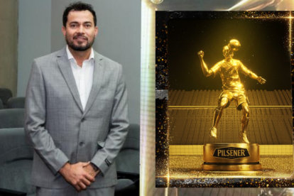 Jaime Iván Kaviedes en el lanzamiento de "El Gol de Oro".