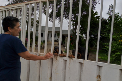 Seguridad. Andrea Vinueza, habitante de La Victoria, confía en la protección de sus animales de compañía. Los canes, reconoce, sumado a las rejas, son su única protección. Del lado de las autoridades no ve nada.