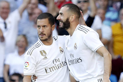 Hazard, a pesar de su irregularidad, admite que Benzema ha sido la figura absoluta de la temporada.