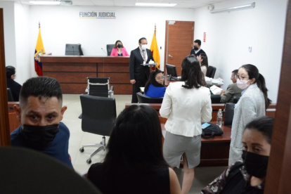 Diligencia. En la sala de audiencias del Complejo Judicial se convocó a las partes para resolver el habeas corpus pedido en el caso Glas.