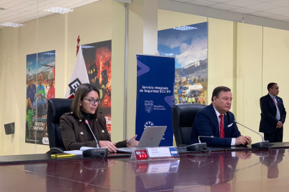 Rueda de prensa de las autoridades del COE Nacional en el ECU 911 en Quito.
