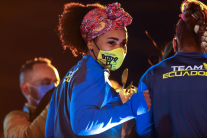 Fotografía de archivo de la medallista olímpica Neisi Dajomes.