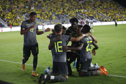 Así celebraron los seleccionados el tanto de Jordy Caicedo.