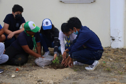 Los niños fueron los encargados de plantar las especies.