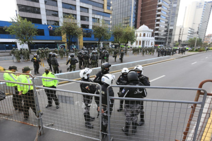 El presidente de la Conaie, Leonidas Iza, está detenido en la Unidad de Flagrancia de la ave. Patria en Quito.