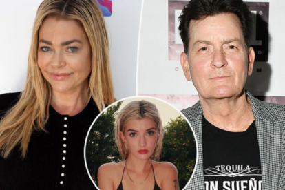 Charlie con su exesposa y su hija, Sami.