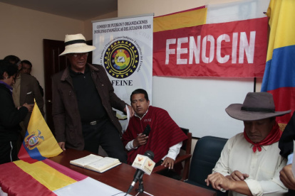 Anuncio. La dirigencia de la Fenocín dijo que respalda la protesta de la Conaie.