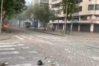 Manifestantes en la avenida Amazonas y Patria han sido dispersados.