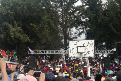 Movilización. El dirigente indígena informó a las bases de su organización cuáles son las acciones a seguir y los motivos del paró.