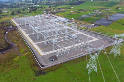 Toma panorámica de la Subestación Tisaleo, en Ambato.
