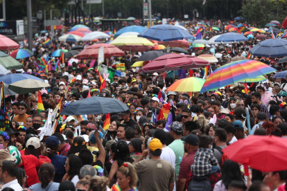 Miles de personas participaron en la marcha del orgullo LGBT+, el 25 de junio de 2022 en la Ciudad de México (México).