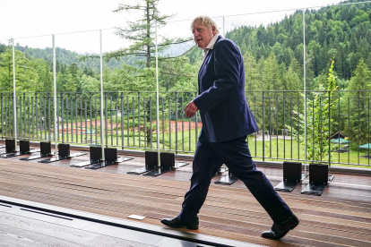 El primer ministro británico, Boris Johnson, en Elmau, Alemania, la semana pasada.