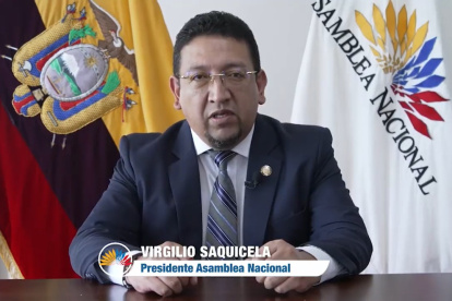 Saquicela. El presidente de la Asamblea, que quiso mediar y conspirar al mismo tiempo, grabó un video para atribuirse el éxito de los acuerdos.