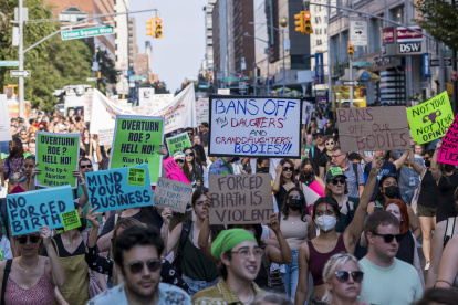Vista de una manifestación a favor de aborto, el 24 de junio de 2022,