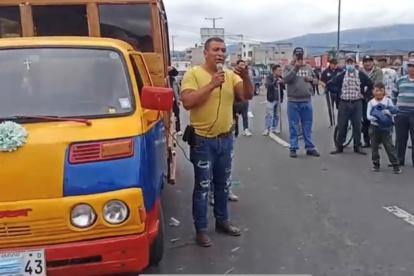 Guayllabamba. El dirigente correísta Víctor Pozo Echanique fue uno de los que cerró la vía hacia Quito.