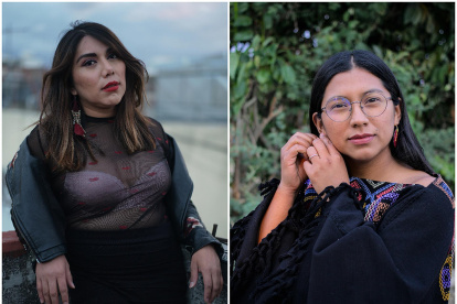 Combo de fotografías cedidas por MTV Latinoamérica donde se observa a las activistas mexicanas Natalia Lane (i) y Mitzy Violeta Cortés (d).