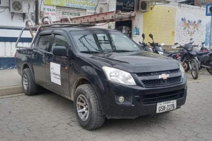 Camioneta en que se movilzaban, los presuntos extorsionadores