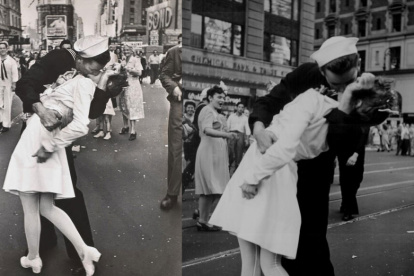El beso más famoso de la historia fue robado, el veterano George Mendonsa no conocia a Edith Shain ambos son los protagonistas de esta foto